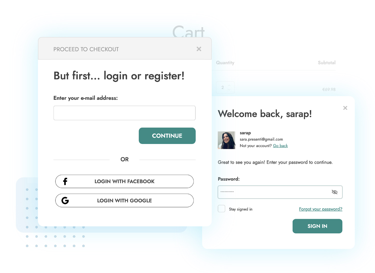 Easy and user-friendly login and registration