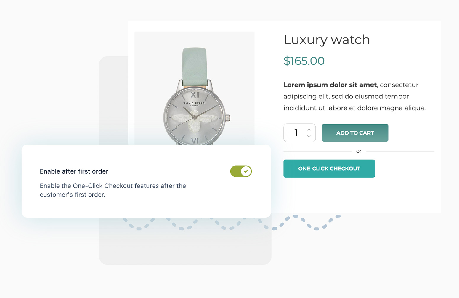 Enable one-click after first order