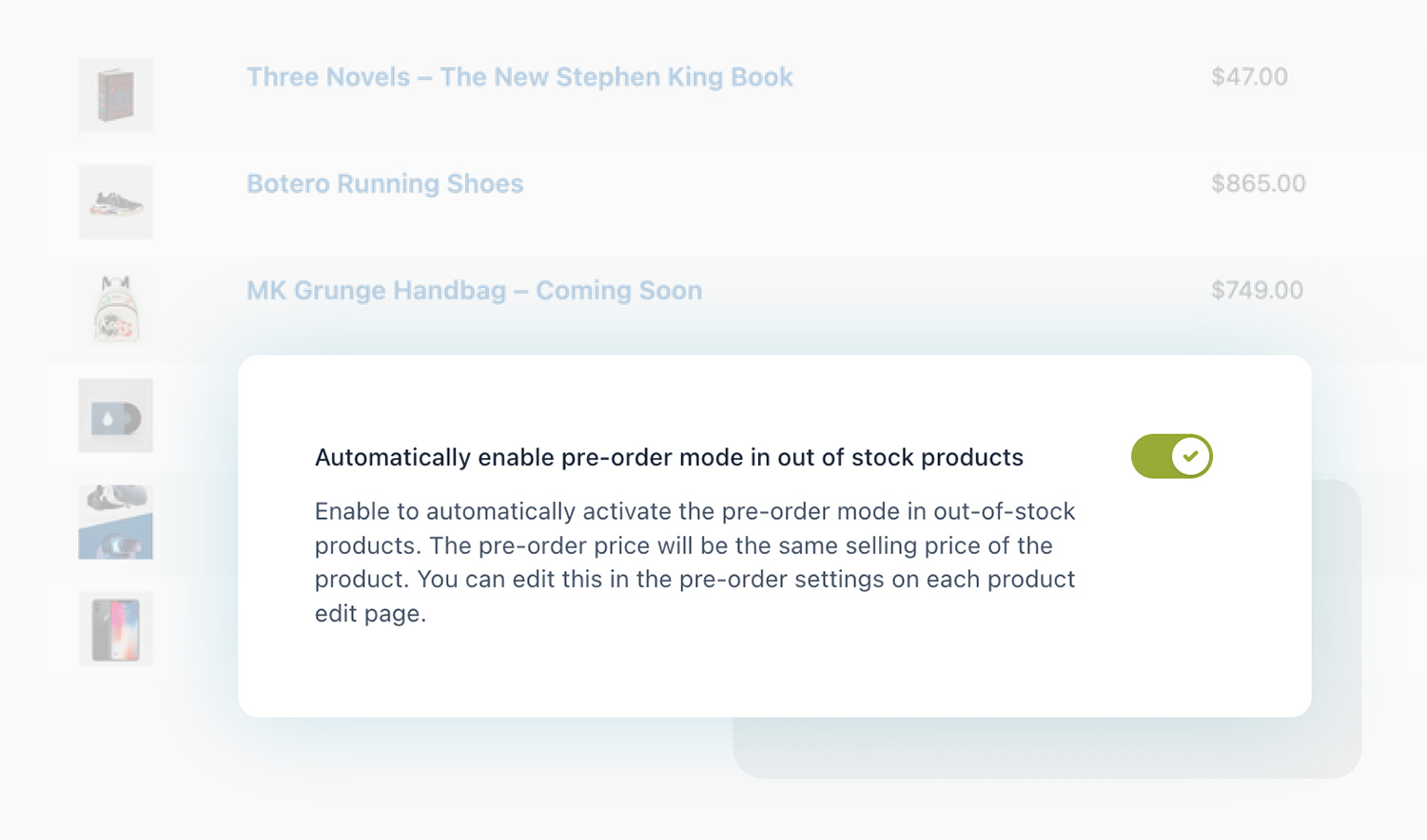 Automatically set a product to pre-order status