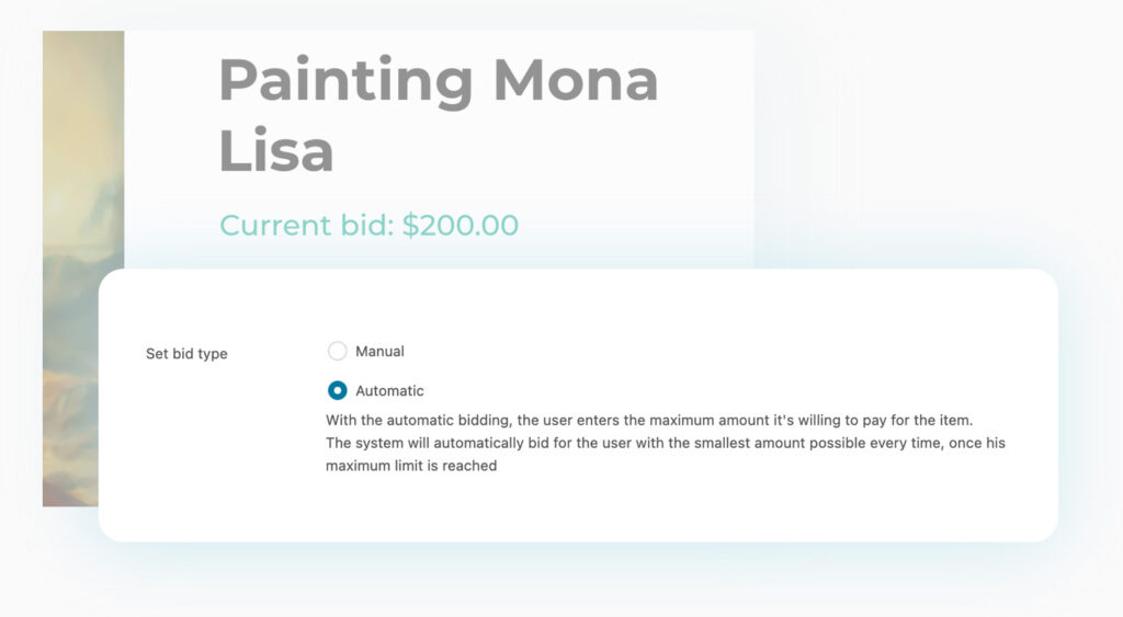 Auction automatic bidding