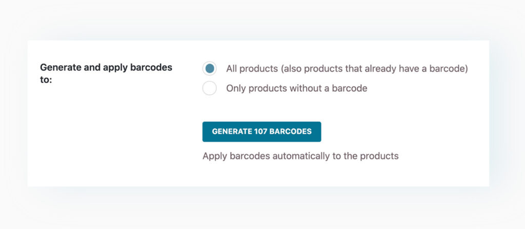 Automatically generate and apply barcodes and QR codes