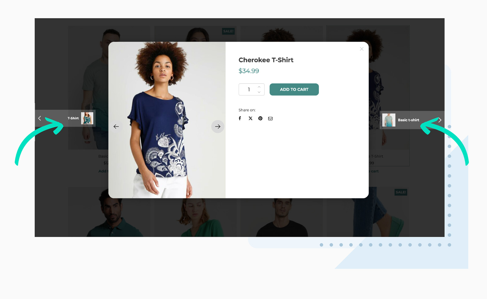 Quick view navigation among products