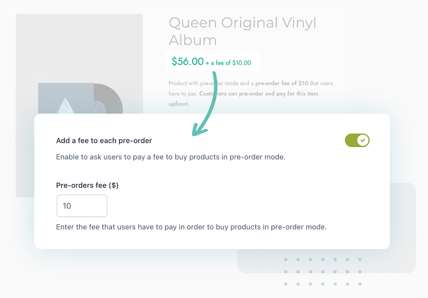 Charge a fee on pre-orders