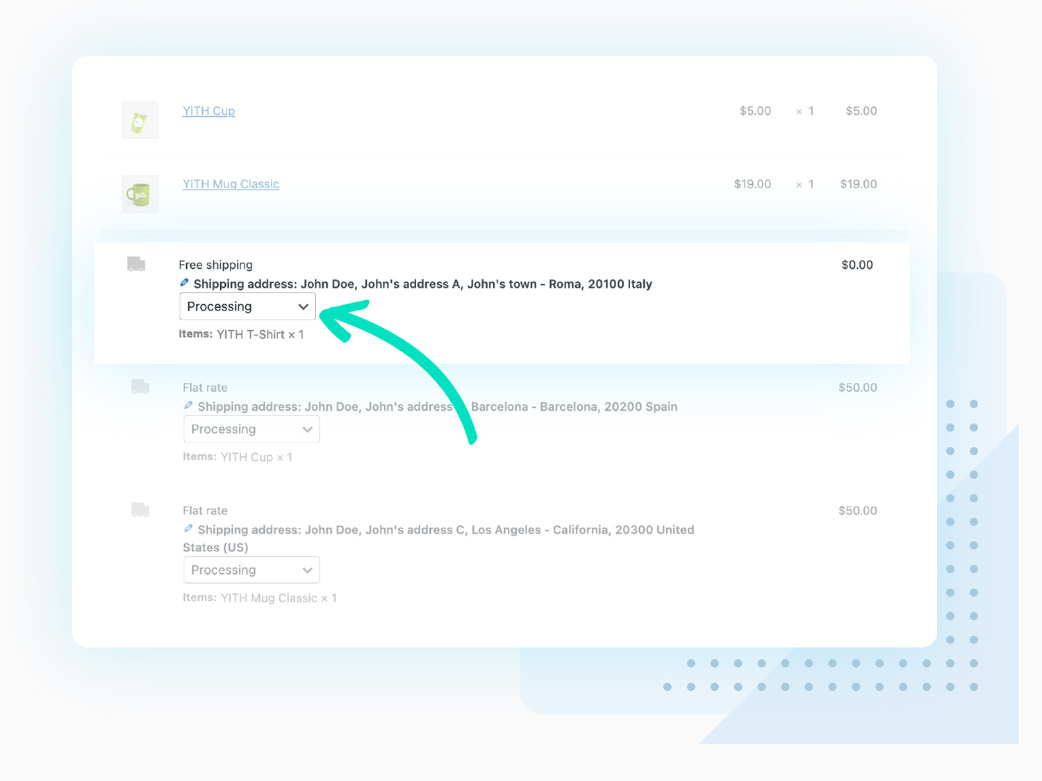 Update shipping status