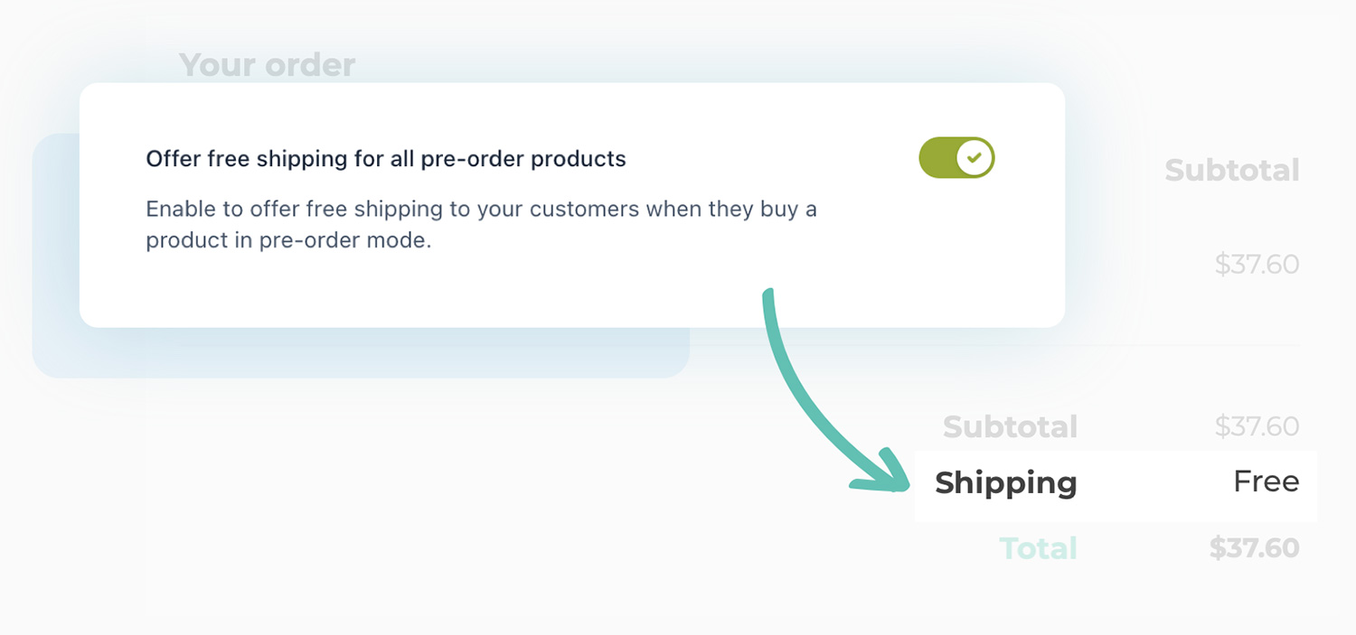 Offer free shipping on pre-orders