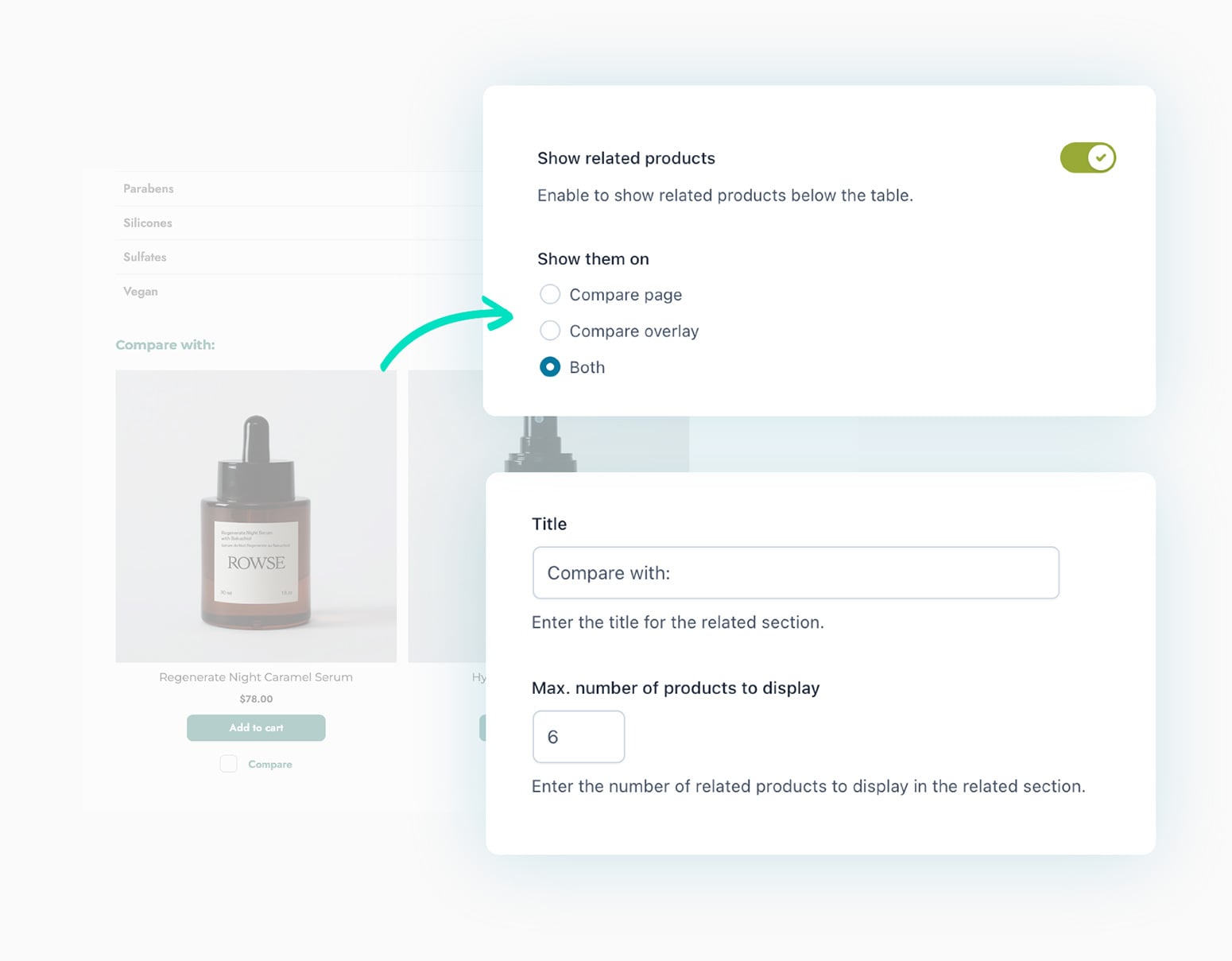 Related products in comparison table
