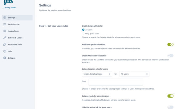 General settings (1/2)