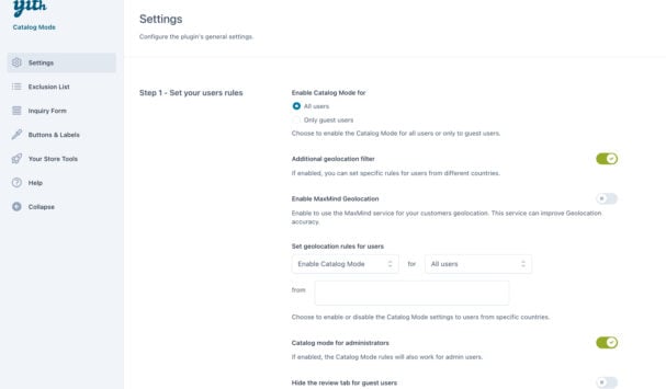 General settings (1/2)