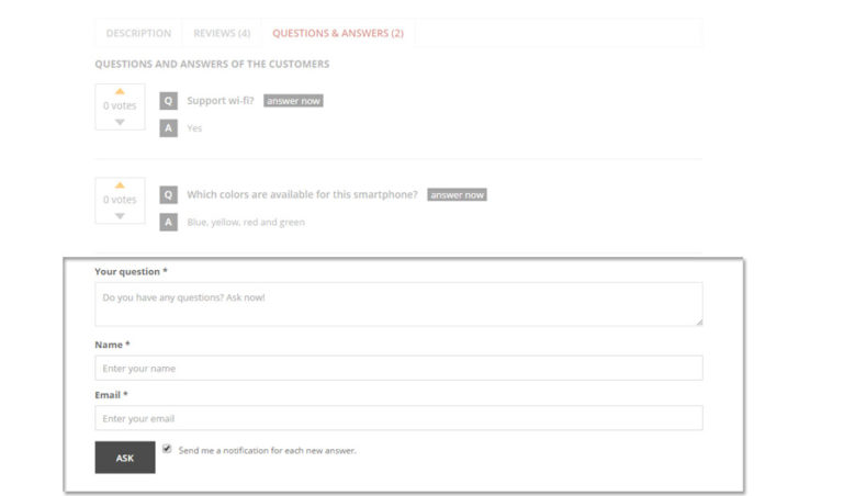 Form for unlogged users