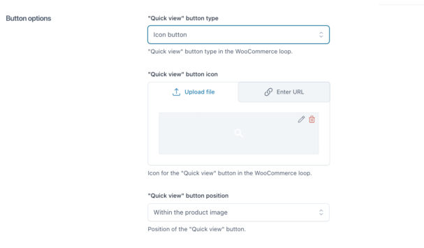 Quick view button options