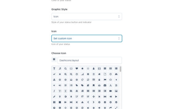 Custom status settings (2/3) - Icons