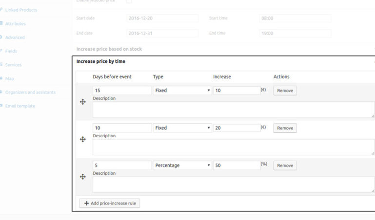 Price-increase rule by time