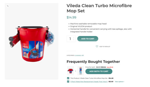Frequently bought together box below product summary