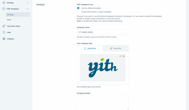 Default template settings - options for all documents