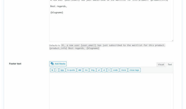 Email editor - user subscribed