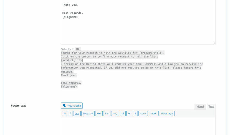 Email editor - request confirmation