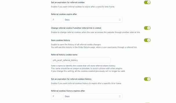General options (2/3) - Cookies