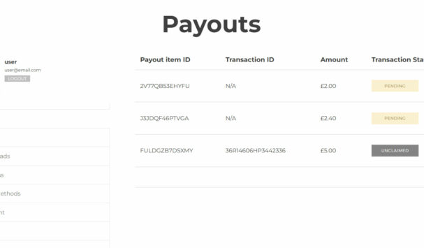 Payouts in My account
