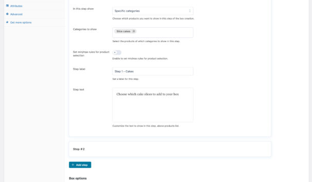 Subscription box product - box options