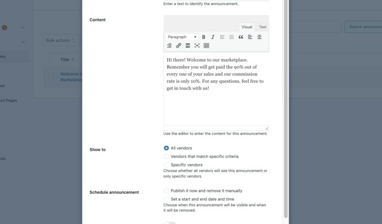 Announcements module