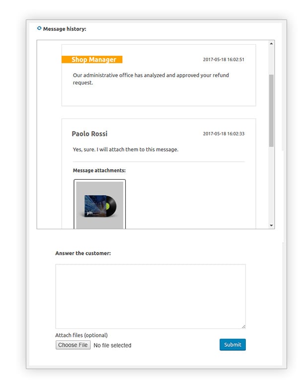 Exchange of messages