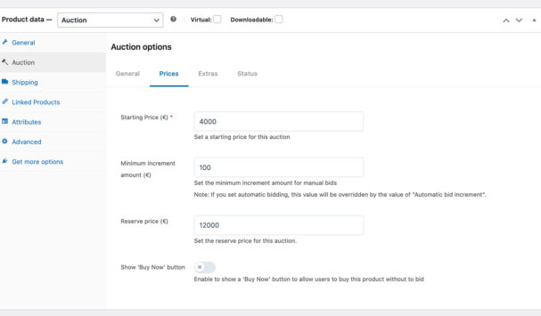 Product page - Prices