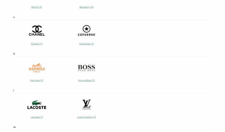 Brand grid shortcode - grouped by letter with dropdown filter