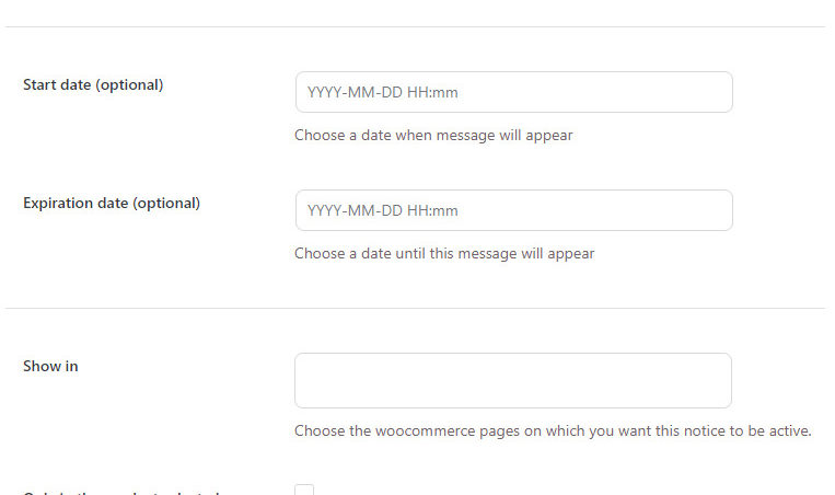 New message settings - Products in cart (3/3)