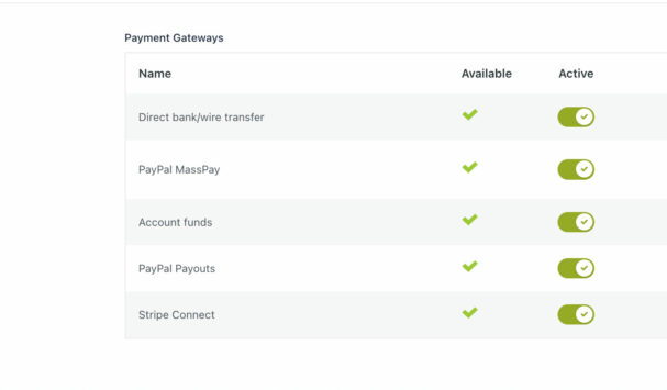 Payment gateways for commissions payments