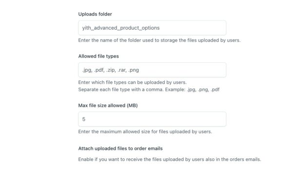 Upload options