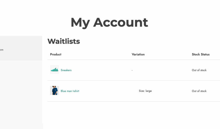 Waitlists in My account