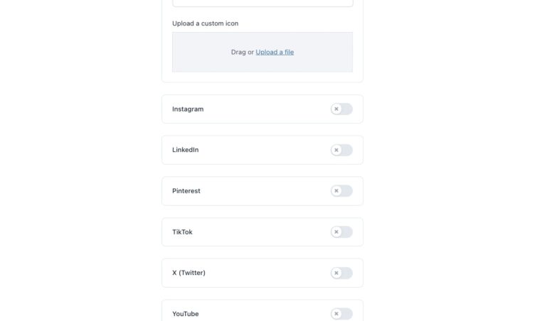 General settings - Social networks
