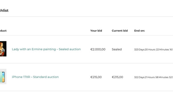 My account - My watchlist