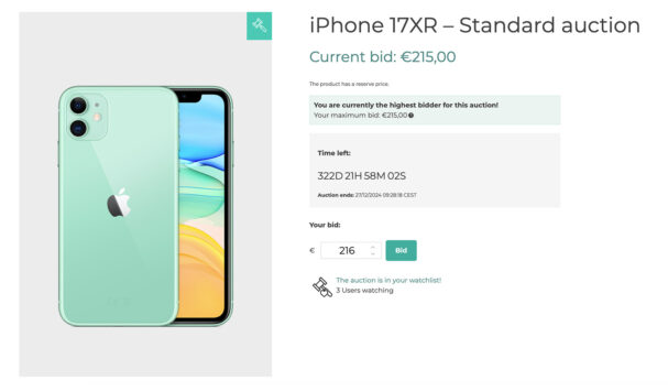 Auction with reserve price