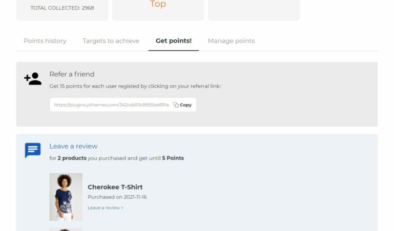 My account - Get points banners