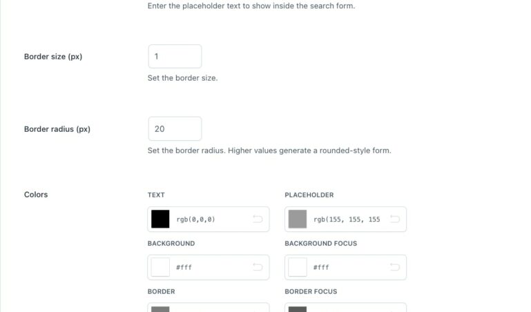 Search shortcodes - Search input 1/4