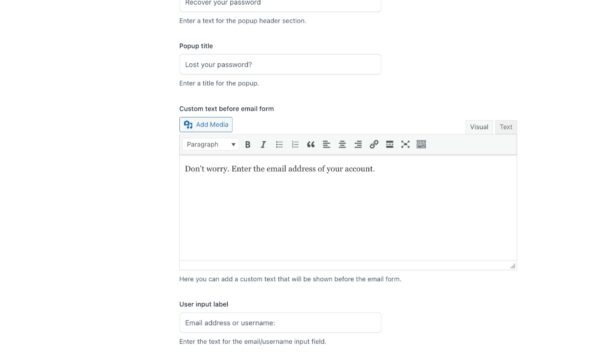 Lost password options