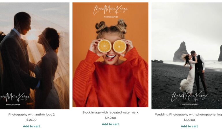 Watermarks on shop page