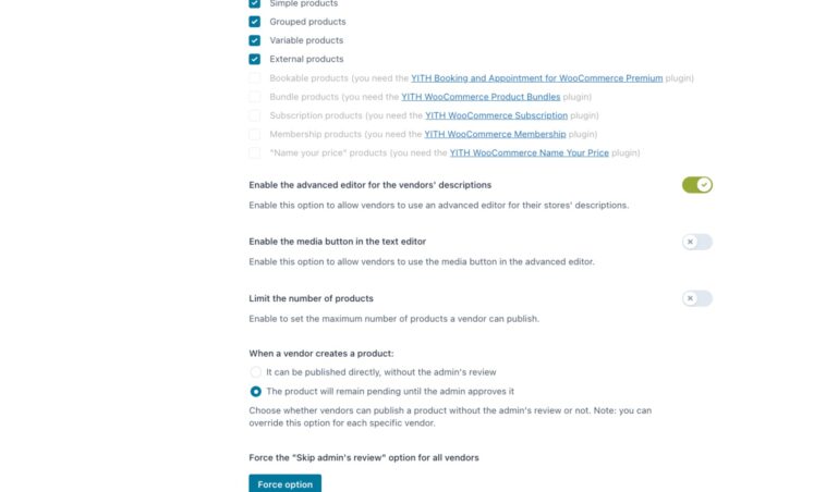 Vendors permissions 1/2
