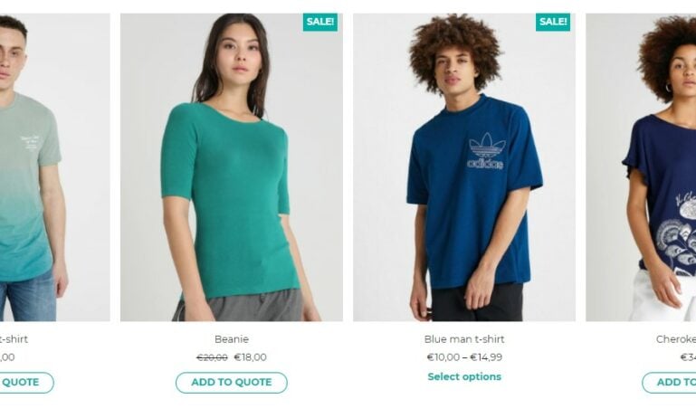 Add to quote button on Shop page