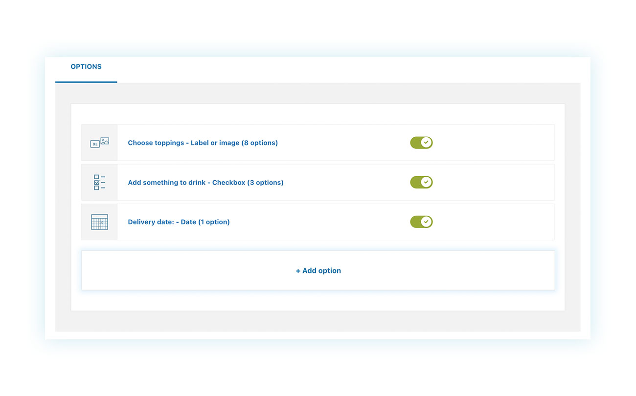Additional order options