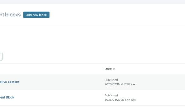 Alternative content list