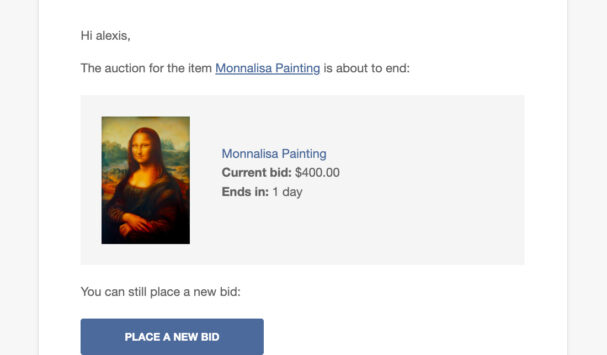 Auction about to end