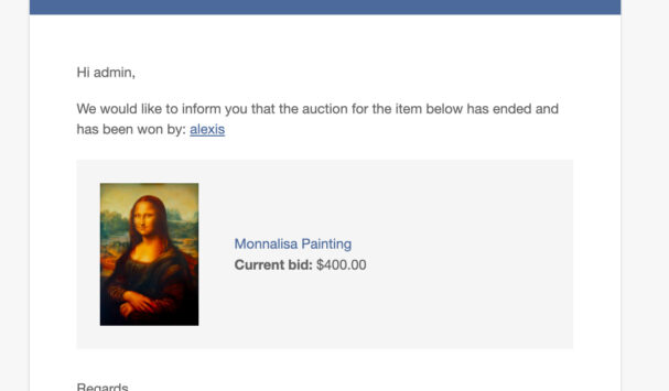 Auction has a winner