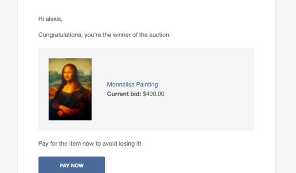 Auction has a winner