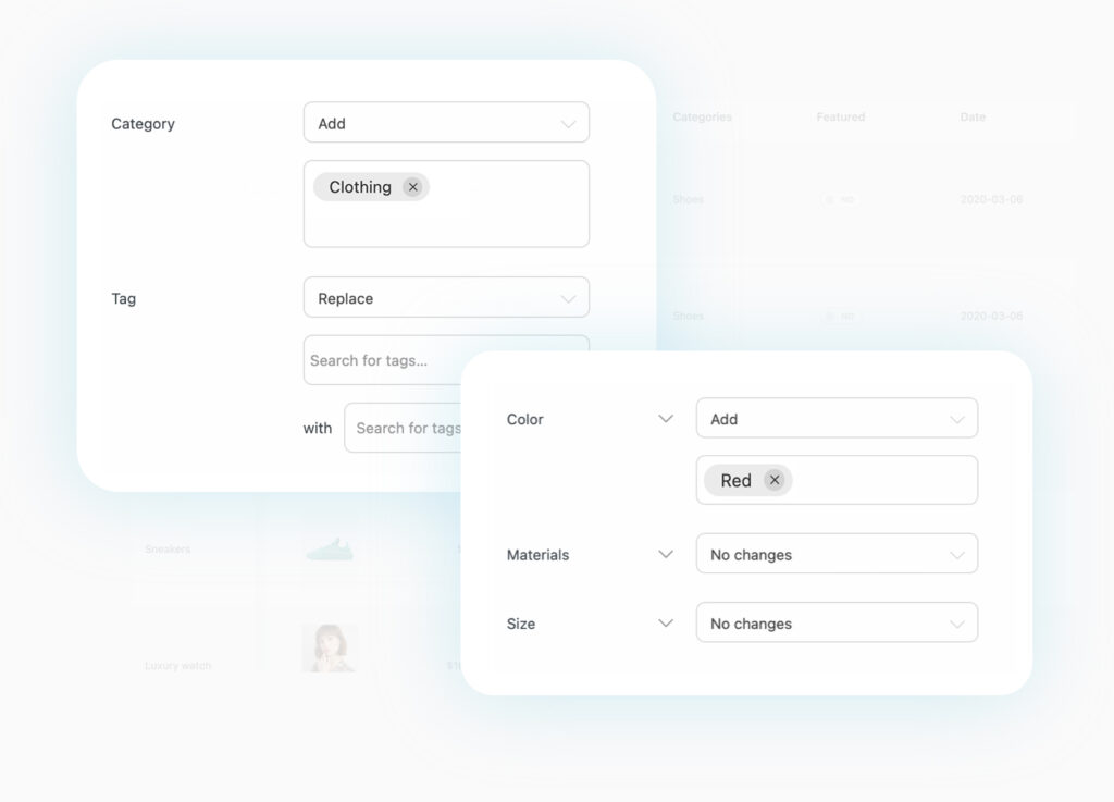 Bulk edit categories, tags and attributes