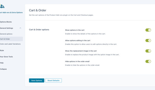Cart & Order settings