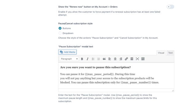 Customization - My account