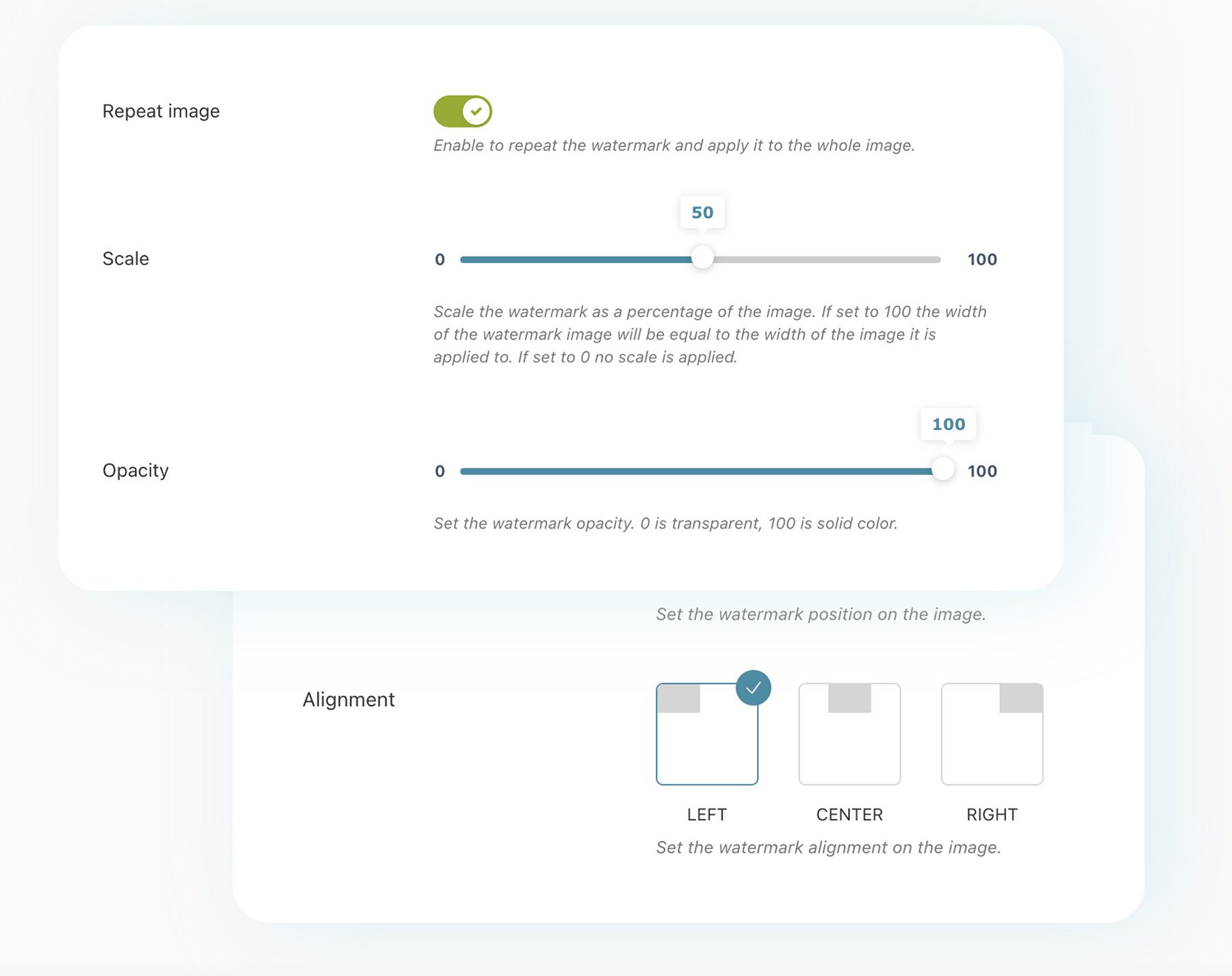 Watermark customization
