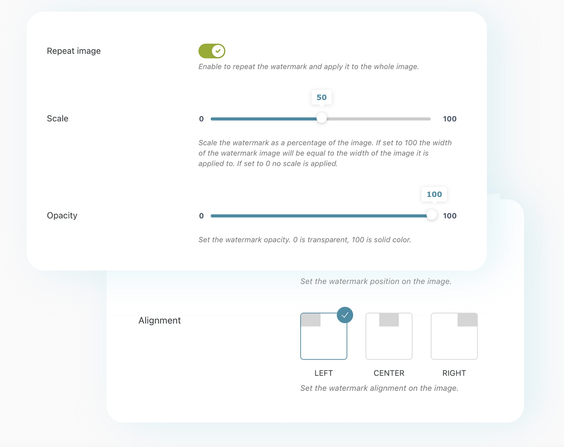 Watermark customization